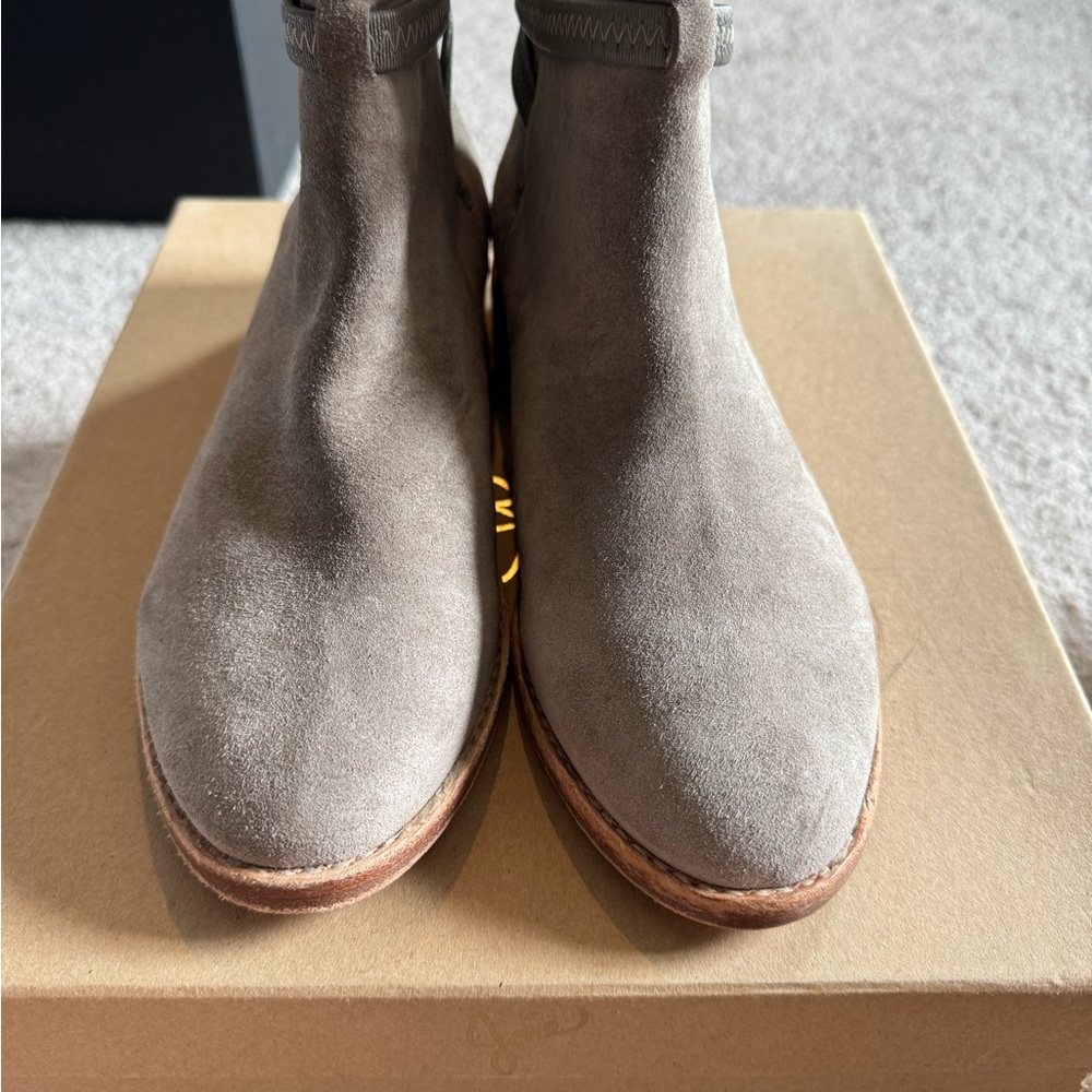 Joie Gray Ankle Boots with Suede Finish